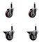Service Caster 3.5'' Maroon Poly Wheel Swivel 3/4'' Expanding Stem Caster Set 2 Brakes, 4PK SCC-EX20S3514-PPUB-MRN-2-PLB-2-34 - alternate 1